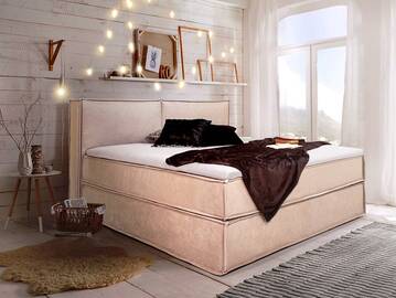 MIDNIGHT Boxspringbett 160 x 200 cm | beige
