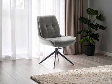ALESSIO Schalenstuhl II, Material Stoff / Gestell: Metall oder Massivholz