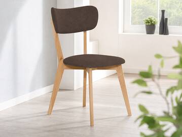 NAVARO Esstischstuhl, Material Massivholz/Bezug Stoff in Filzoptik 