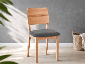 NETRON Esstischstuhl, Material Massivholz/Bezug Kunstleder