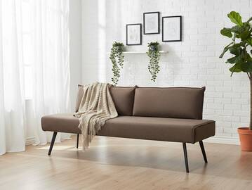 SANTON Sitzbank, Material Stoffbezug 130 cm | braun | mit Rückenlehne