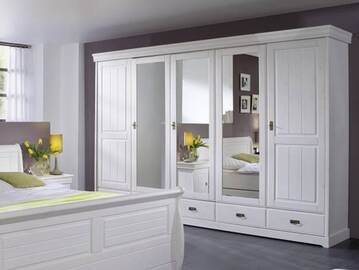 ROMAN Kleiderschrank / Drehtürenschrank, Material Massivholz, Kiefer 