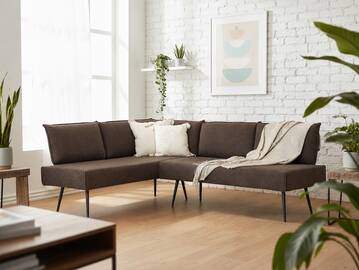 SANTON Eckbank, Material Stoffbezug 147 x 167 cm | braun