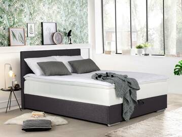 TALIDO Boxspringbett/Singlebett mit Bettkasten inkl. Topper 