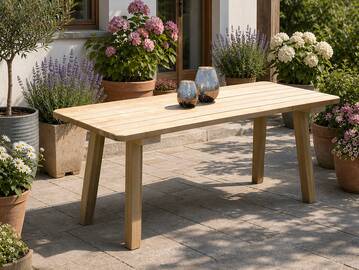 EIBSEE Gartentisch, Material Massivholz, Thermo-Fichte lasiert 