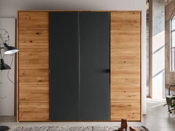 TORONTO Kleiderschrank inkl. Passepartoutrahmen, Material Massivholz, Wildeiche geölt 