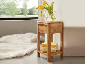 VERONA Blumensäule, Material Massivholz, Wildeiche massiv geölt 