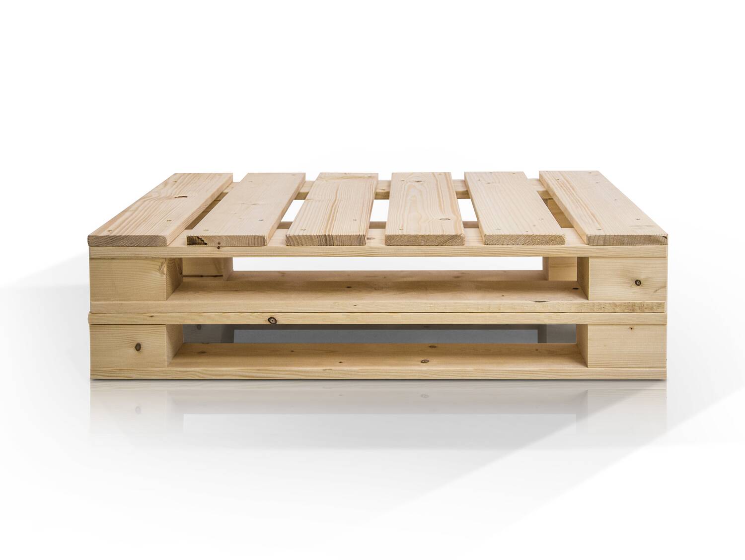 PALETTI DUO Couchtisch I aus Paletten 60x90 cm natur