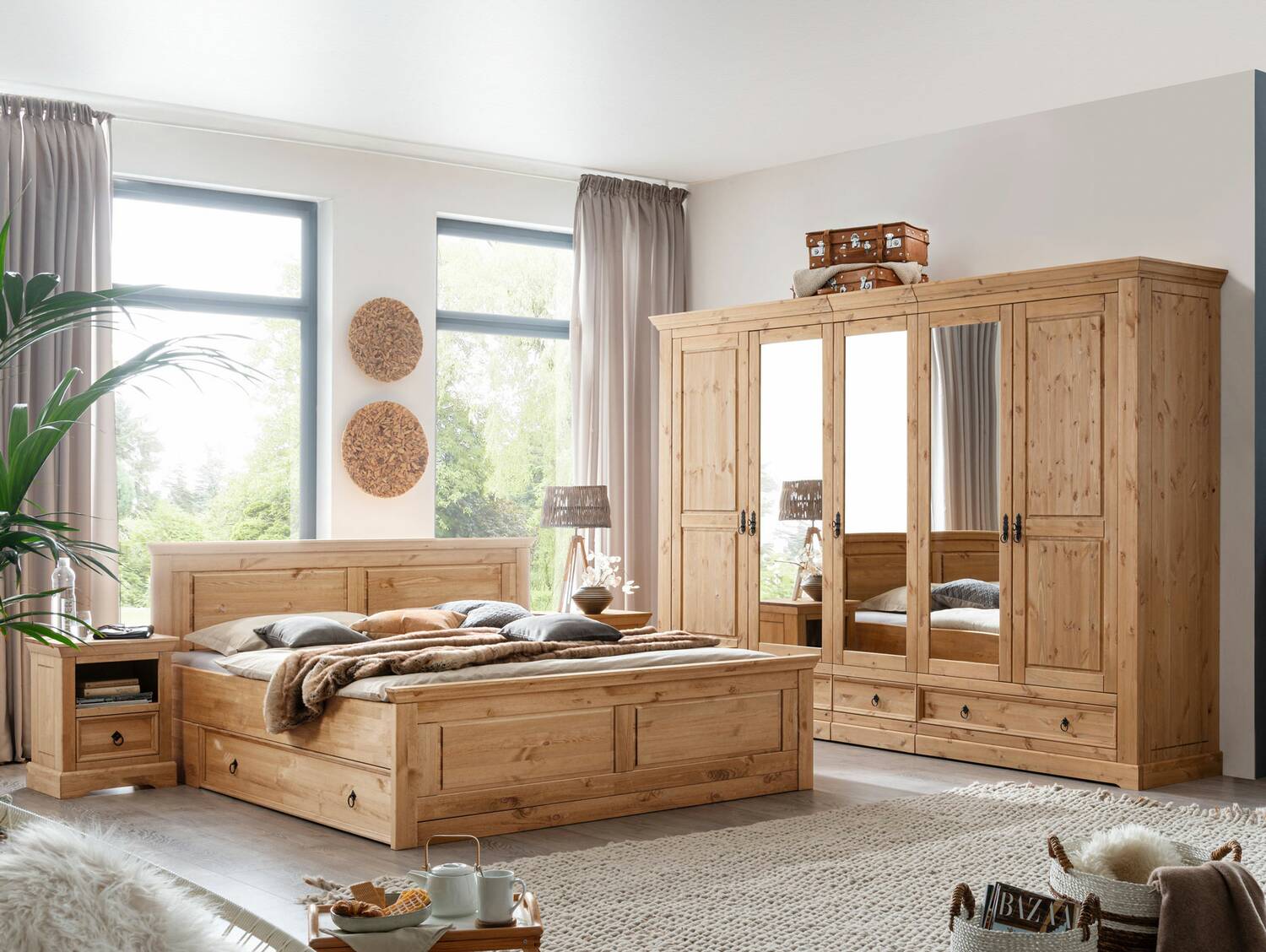 palermo komplett-schlafzimmer, material massivholz, kiefer