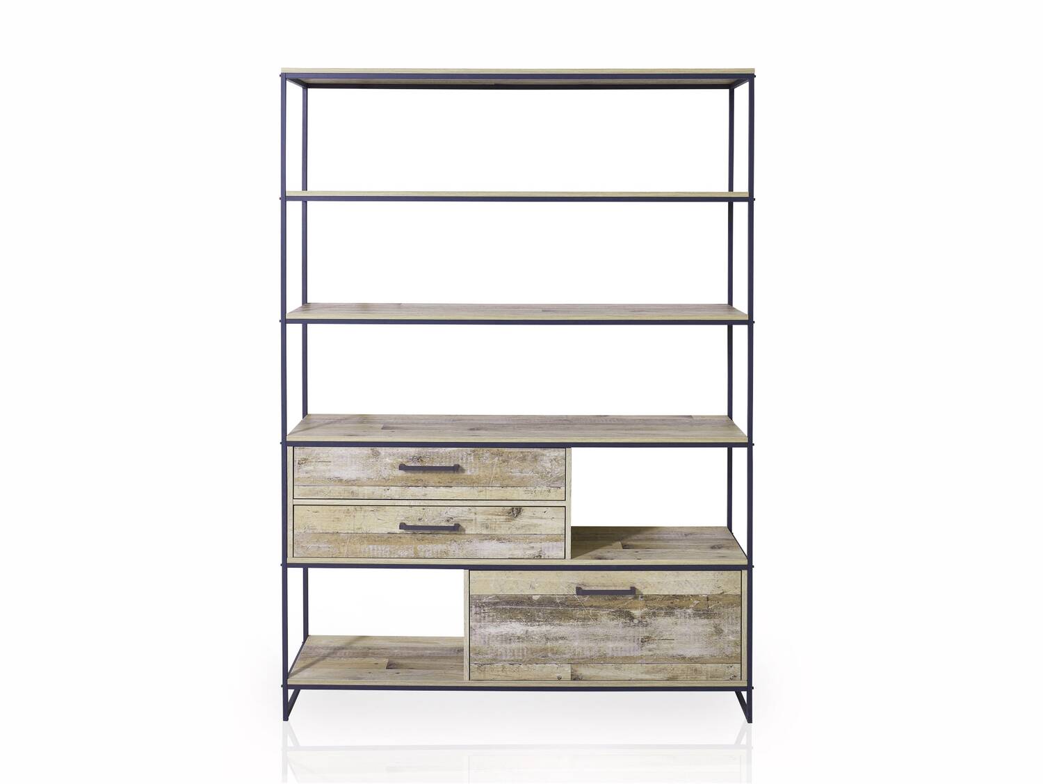 RAMINA Regal I, Material Dekorspanplatte, Used Style braun/anthrazit 