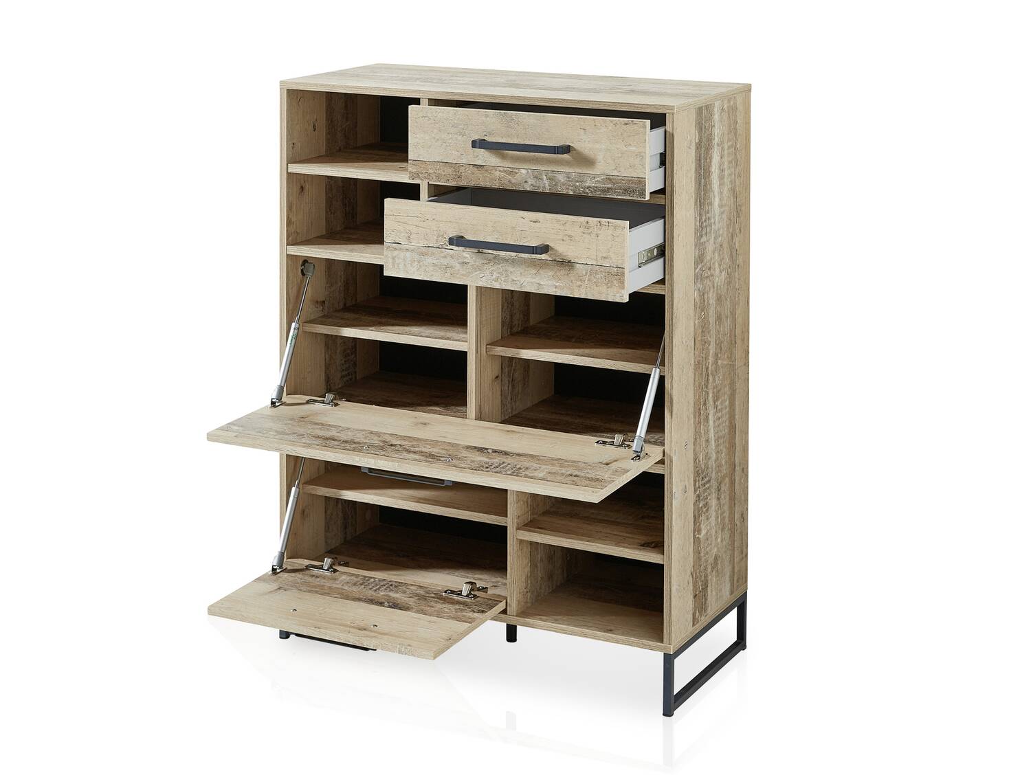 RAMINA Schuhschrank, Material Dekorspanplatte, Used Style braun/anthrazit 