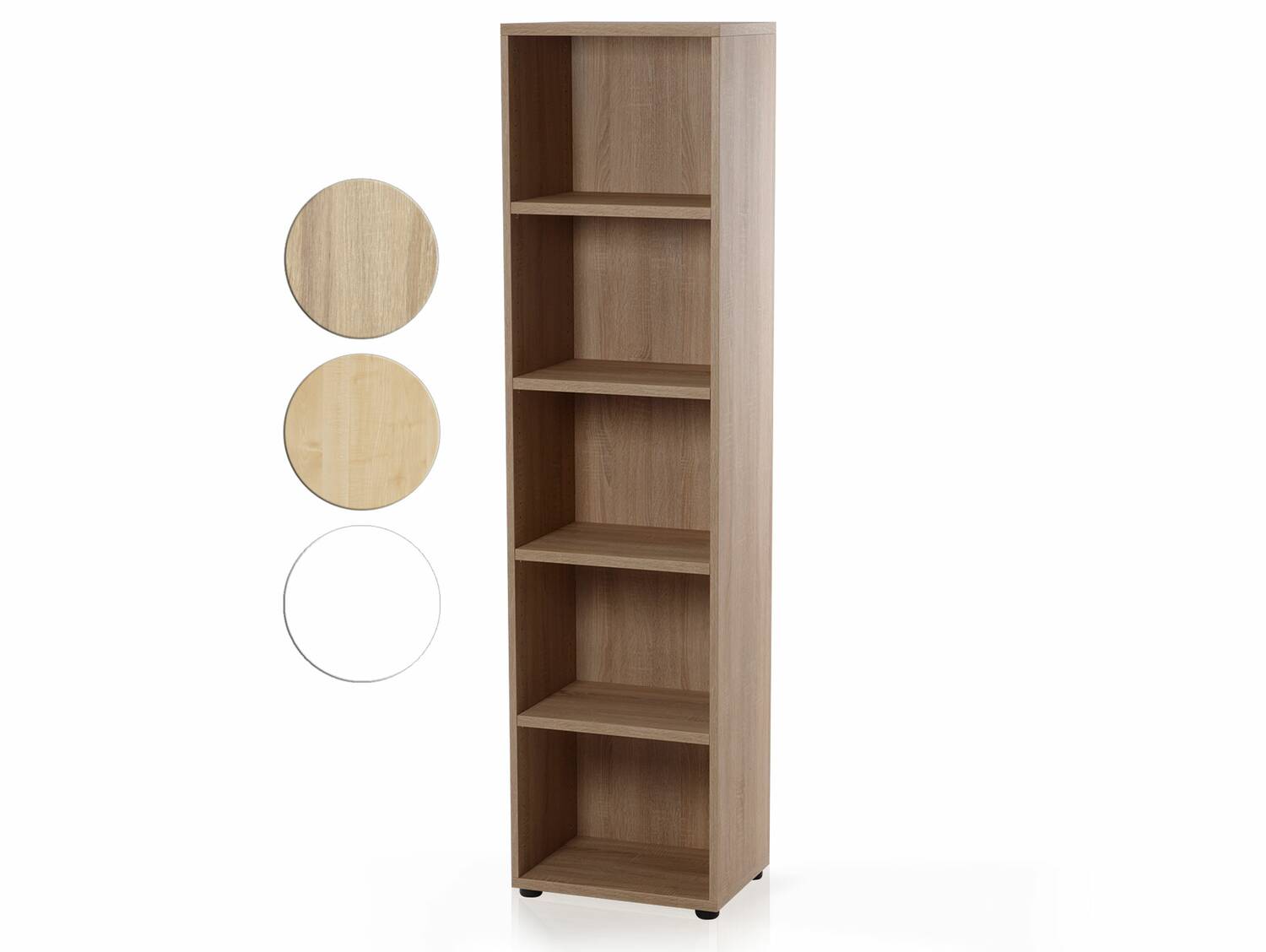 OFFICE ONE Büroregal offen, schmal, Material Dekorspanplatte Eiche sonomafarbig 