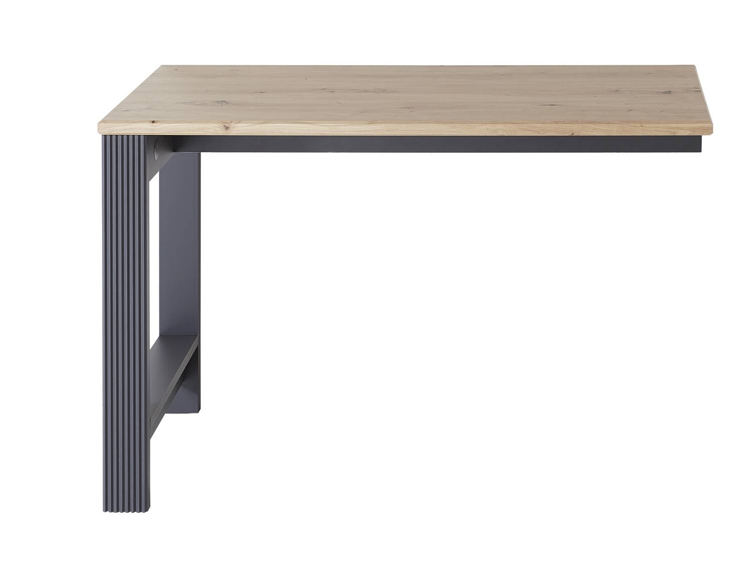 JADY Ansatzplatte für Schreibtisch, Material MDF/Dekorspanplatte graphitfarbig/eichefarbig