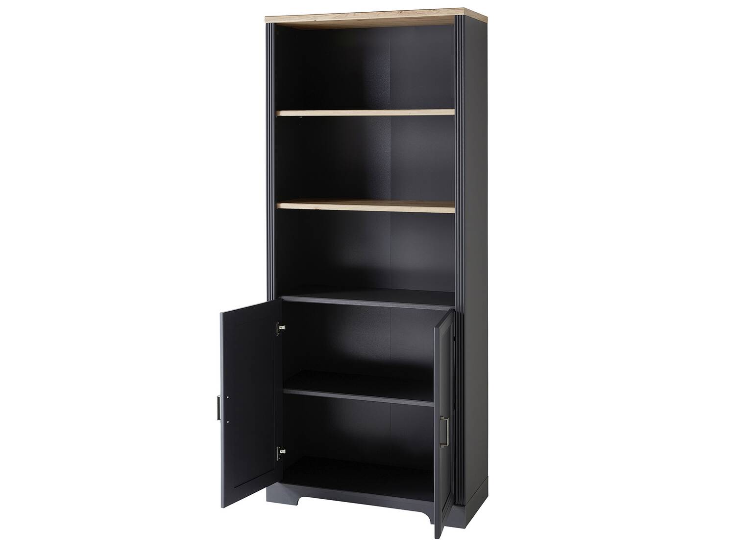 JADY Büroschrank, 2 Türen, Material MDF/Dekorspanplatte graphitfarbig/eichefarbig