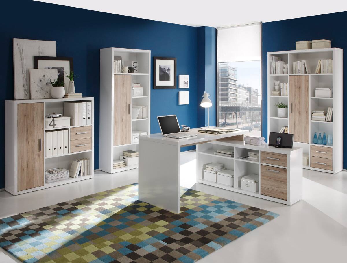 TOKIO Regal II, Material Dekorspanplatte, weiss/Eiche sanremofarbig 