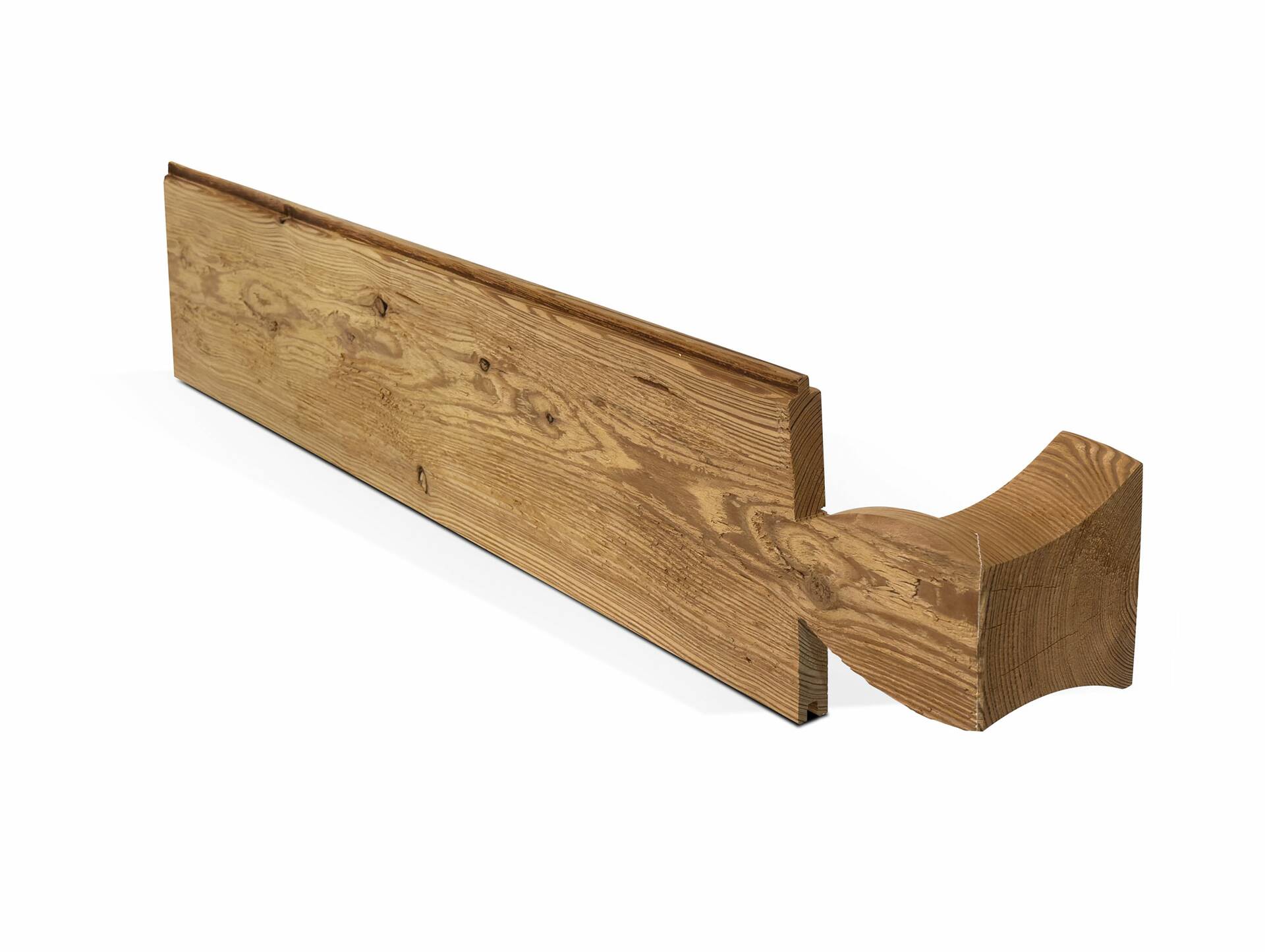 KLINGSCHROT Blockwandschalung/Nut- und Federbrett/Schalungsbrett, Material Massivholz, gehackt/gebürstet THERMO-Fichte | 2.5 Meter