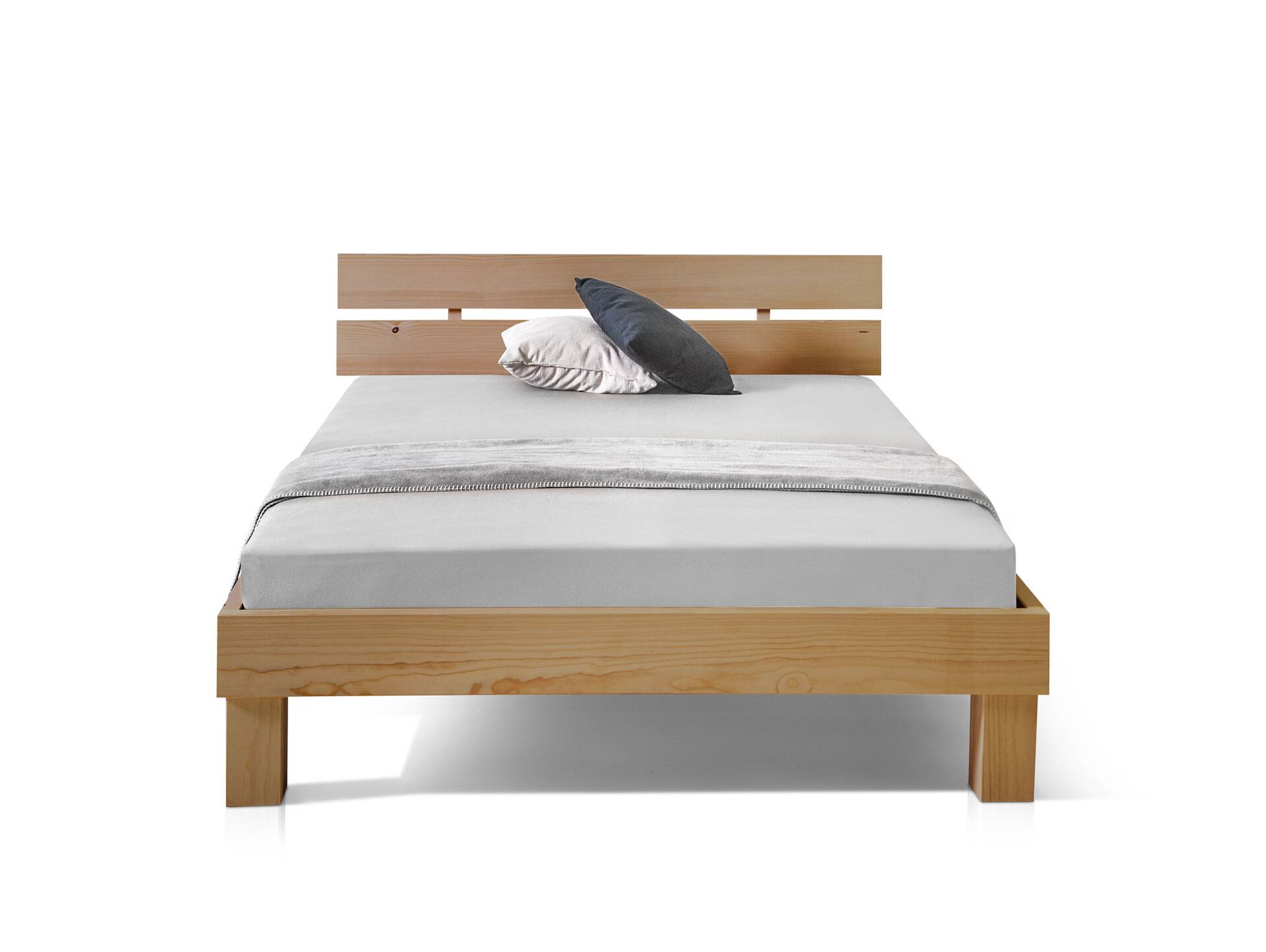 PUMBA Massivholzbett mit Kopfteil, Material Massivholz, Fichte 90 x 200 cm | eichefarbig | Standardhöhe
