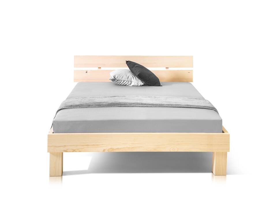 PUMBA Massivholzbett mit Kopfteil, Material Massivholz, Fichte 90 x 200 cm | natur | Standardhöhe