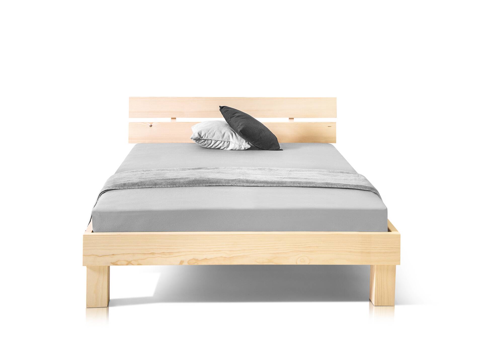 PUMBA Massivholzbett mit Kopfteil, Material Massivholz, Fichte 90 x 200 cm | natur | Standardhöhe