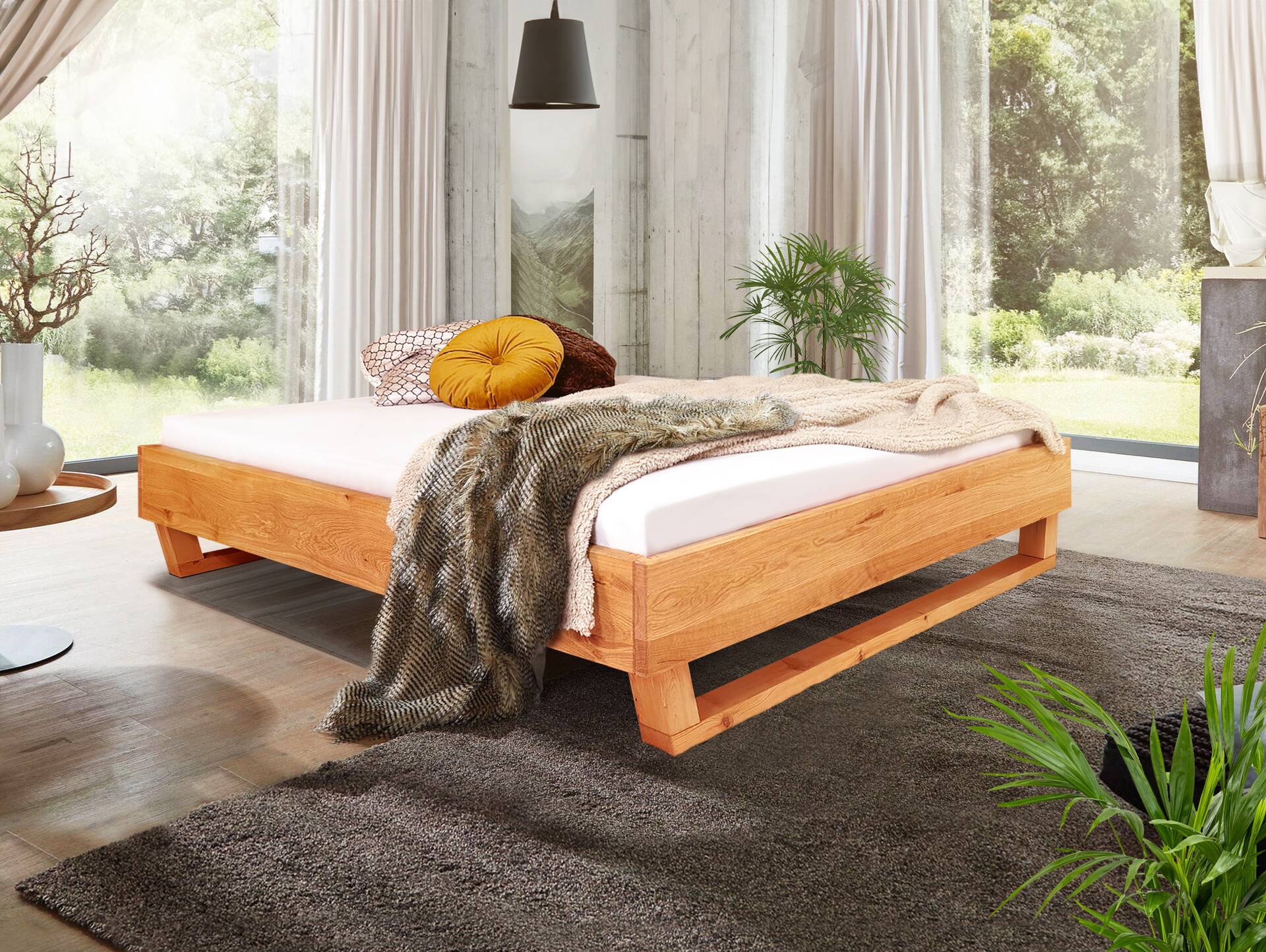 DAKONA Holz-Kufenbett ohne Kopfteil, Material Massivholz 120 x 200 cm | Buche unbehandelt