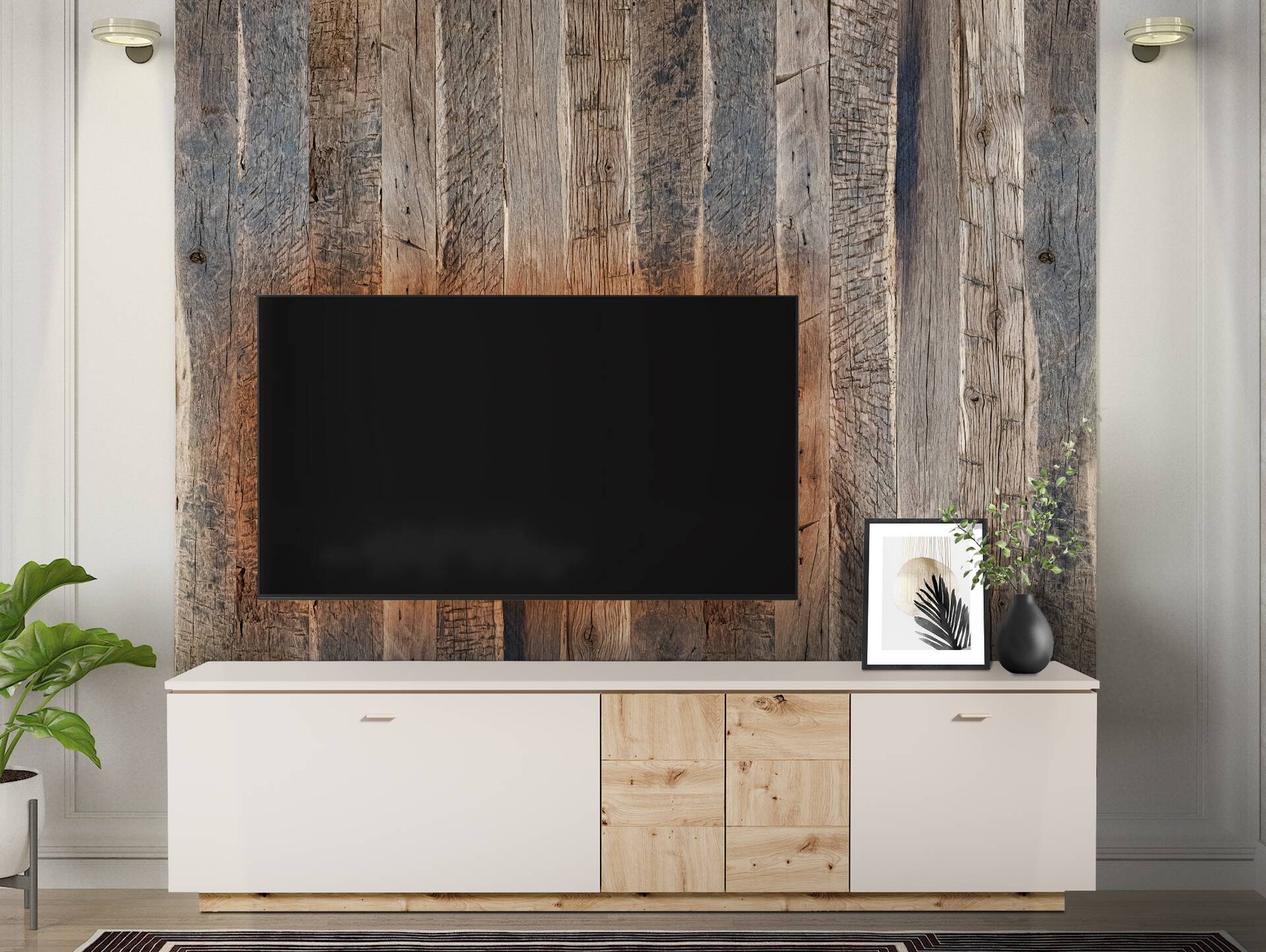 1 Paket Eiche-Altholz Bretter gekappt, rustikale Strukturoberfläche, Material Massivholz 50 cm