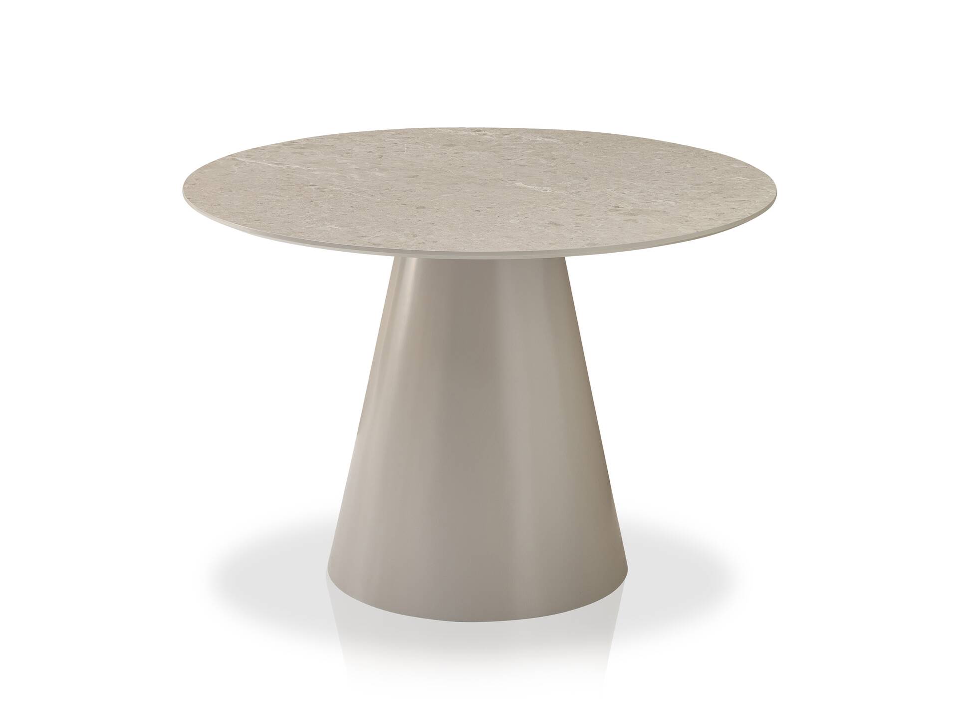 GIANNI Esstisch rund, Material MDF, Steinoptik, grau 