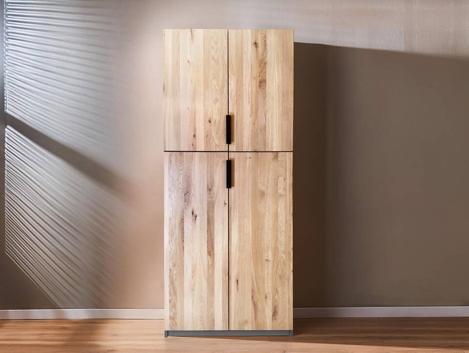 OFFICE OAK Aktenschrank VIII, Material teilmassiv, Eiche/graphitfarbig 