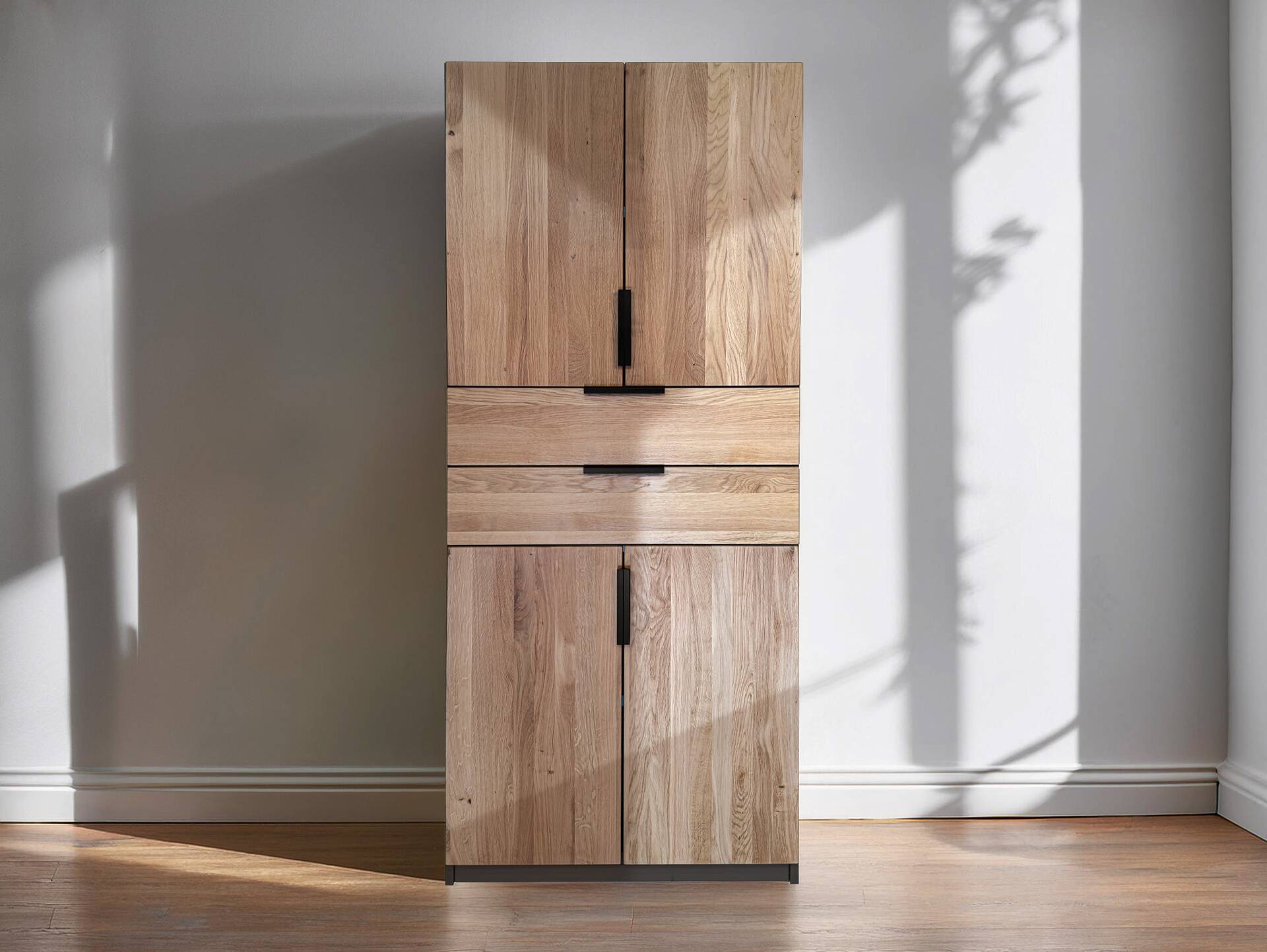 OFFICE OAK Aktenschrank IX, Material teilmassiv, Eiche/graphitfarbig 