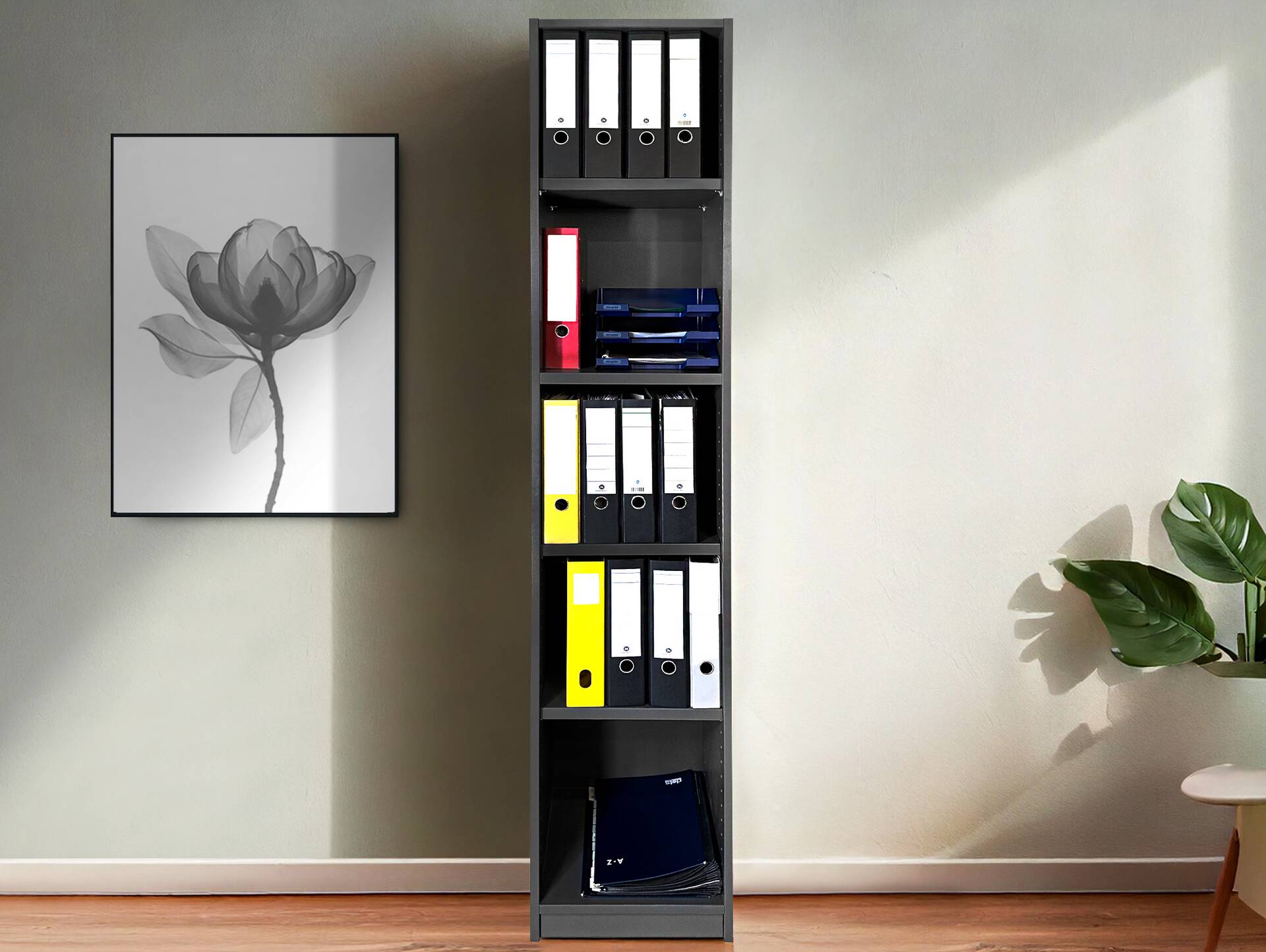 OFFICE OAK Regal VII, Material Dekorspanplatte, graphitfarbig 