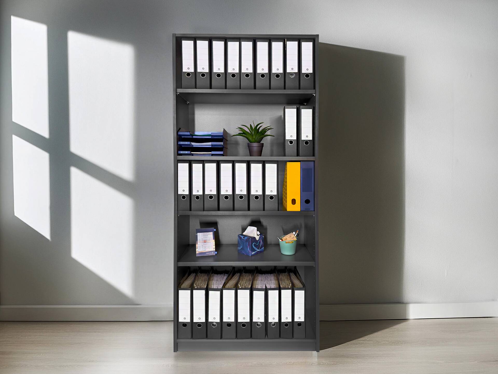 OFFICE OAK Regal VIII, Material Dekorspanplatte, graphitfarbig 
