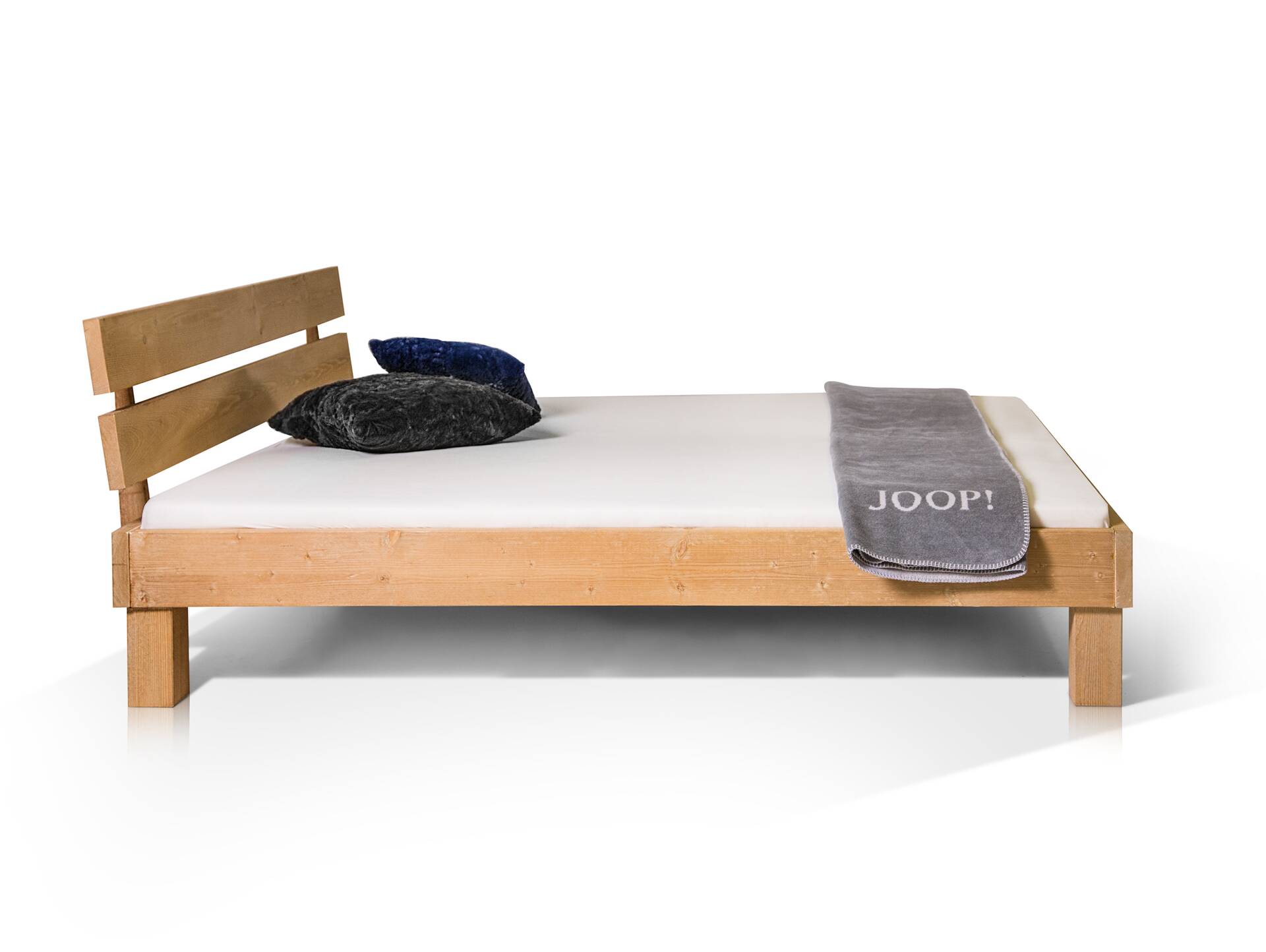 PUMBA Massivholzbett mit Kopfteil, Material Massivholz, Fichte 160 x 200 cm | eichefarbig | Standardhöhe
