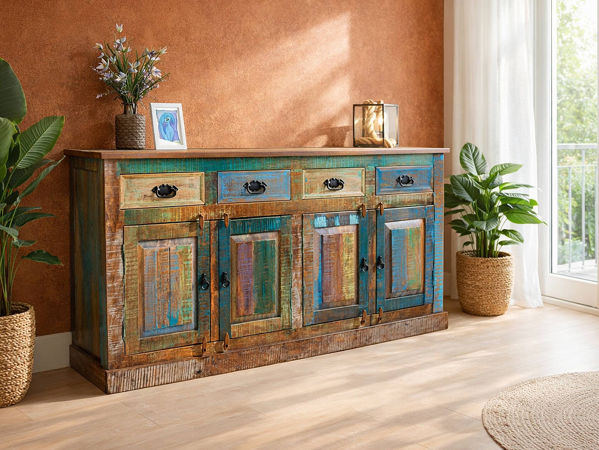 RIVERBOAT Sideboard II aus Altholz, Material Massivholz, Vintage-Optik 