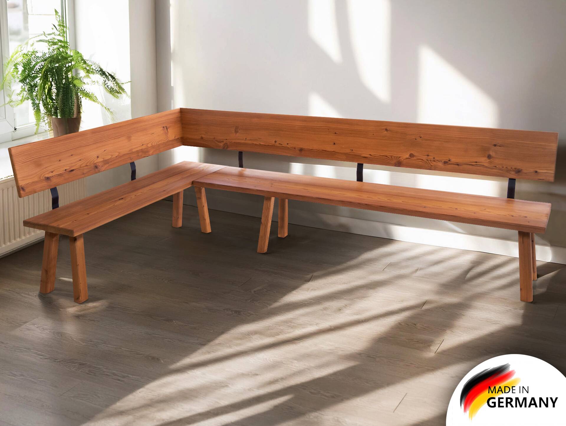 STARNBERG Eckbank, Material Massivholz, Lärche gedämpft 167 x 224 cm | lackiert