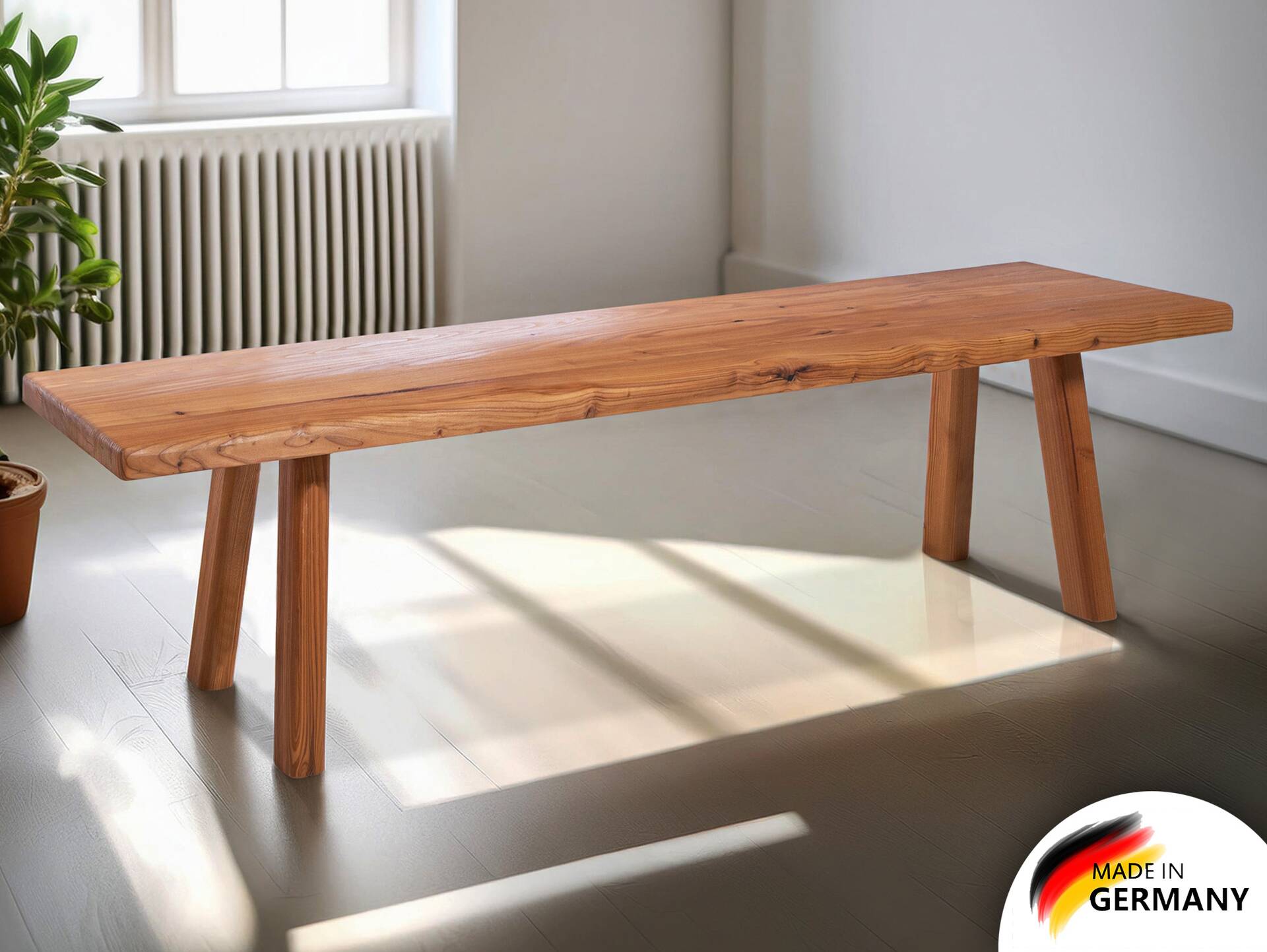 STARNBERG Sitzbank ohne Rücken, Material Massivholz, Lärche gedämpft 180 cm | lackiert