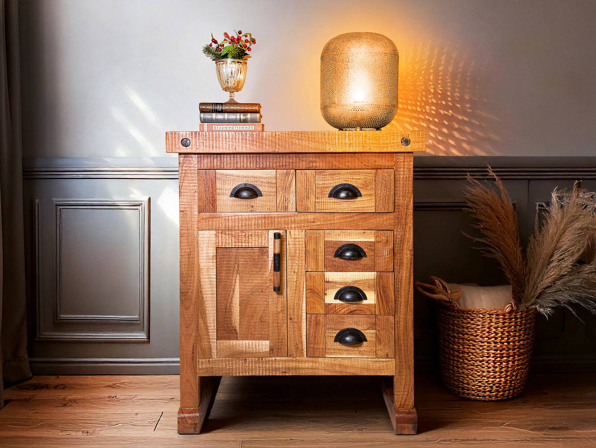 WINCHESTER Sideboard I, Material Massivholz, Mango rustikal 