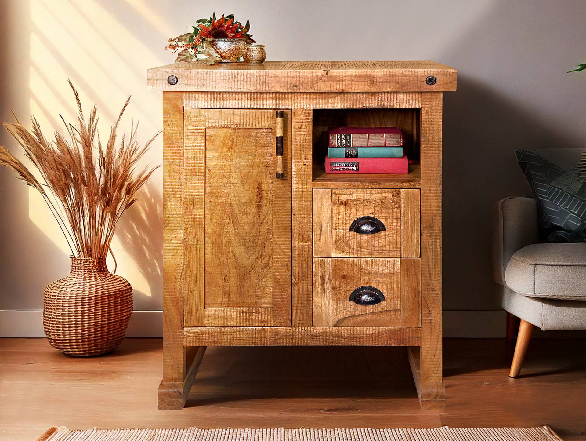 WINCHESTER Sideboard II, Material Massivholz, Mango rustikal 