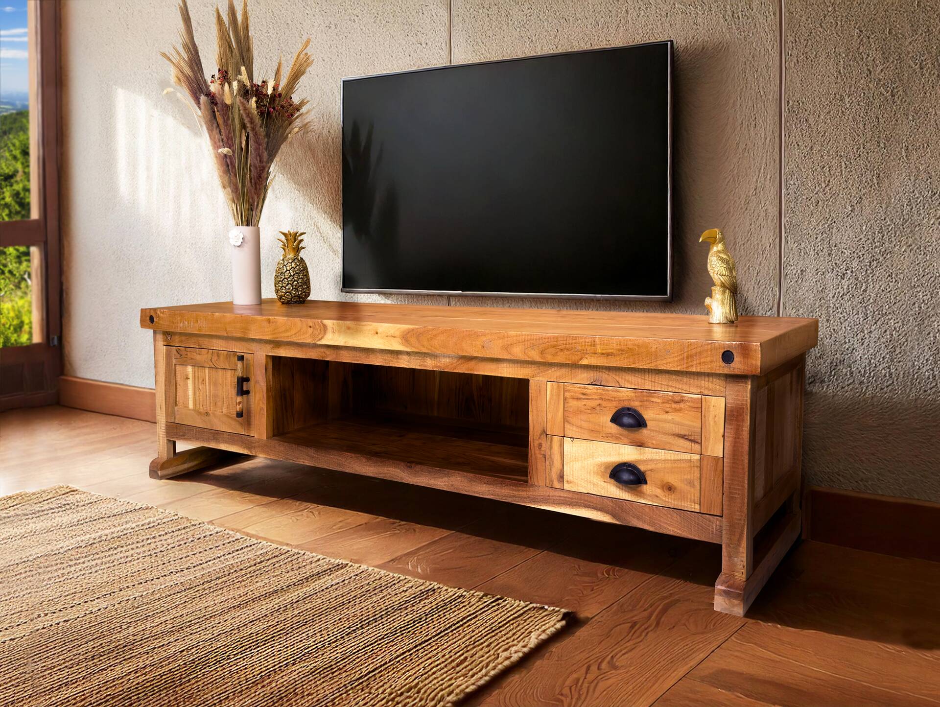 WINCHESTER TV-Board II, Material Massivholz, Mango rustikal 