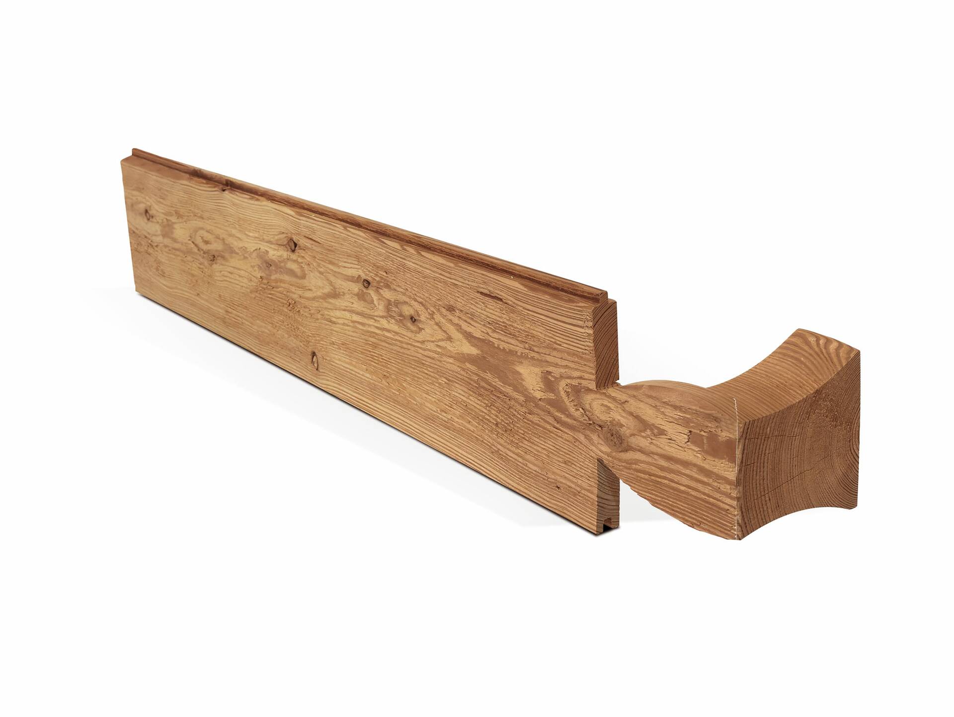 KLINGSCHROT Blockwandschalung/Nut- und Federbrett/Schalungsbrett, Material Massivholz, gehackt/gebürstet THERMO-Lärche | 2.5 Meter