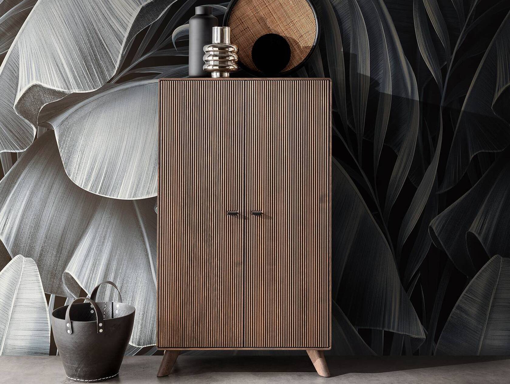 JAKARTA Highboard I, Material Massivholz, Kernbuche Tabak geölt 