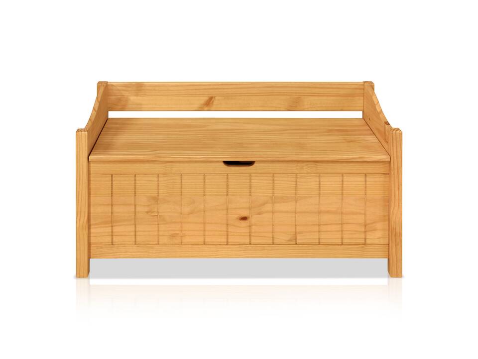 LEILO Sitztruhe/Sitzbank, Material Massivholz, Kiefer natur lackiert 