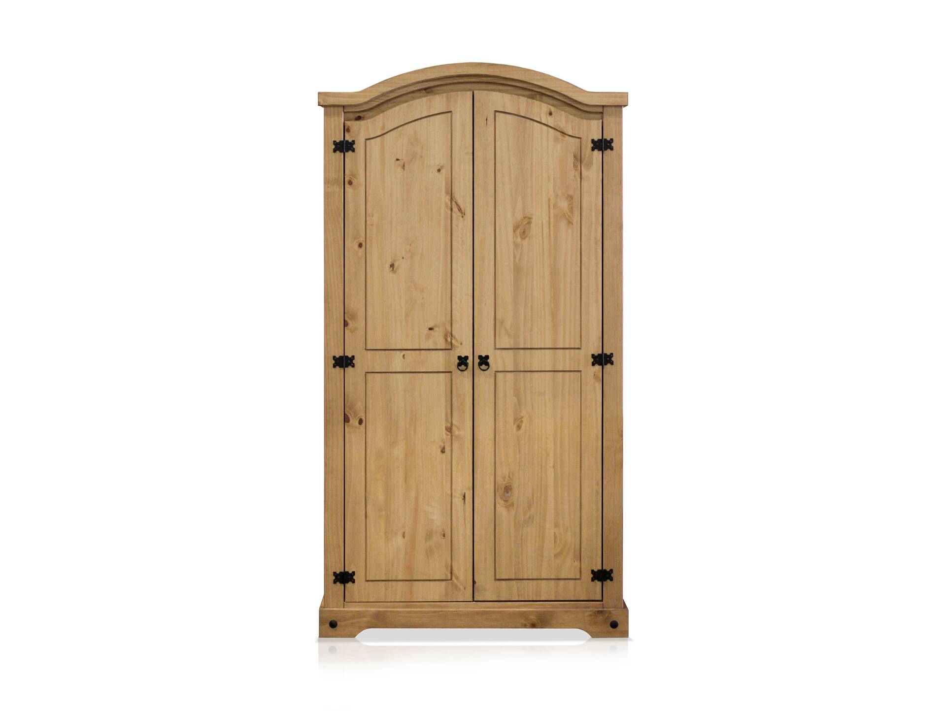 TURANO Kleiderschrank, Material Massivholz, Kiefer honigfarbig gewachst 2-türig