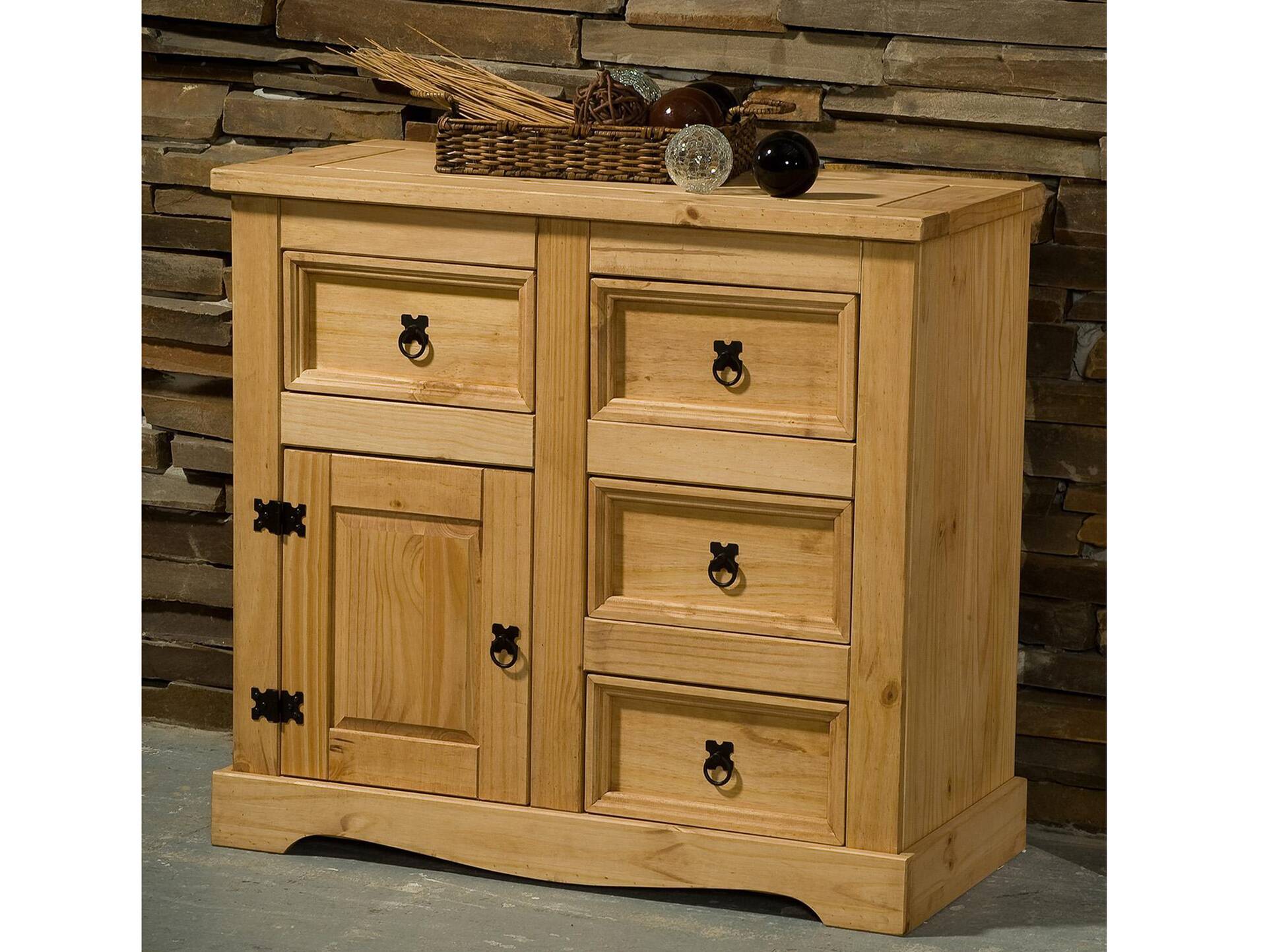 CORTON Kommode, Material Massivholz, Kiefer honigfarbig gewachst 