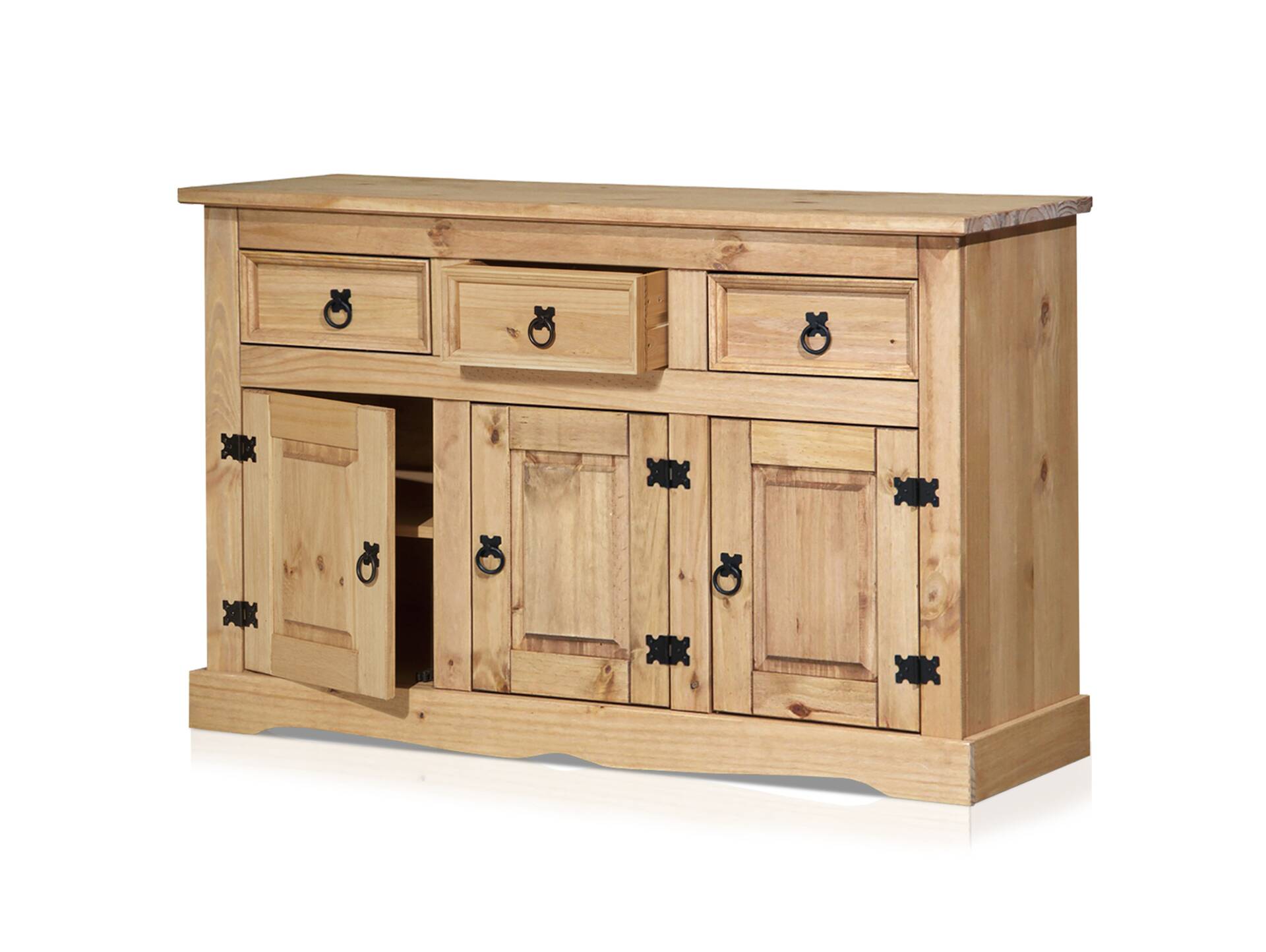 CORTON Sideboard, Material Massivholz, Kiefer gewachst Honigfarbig