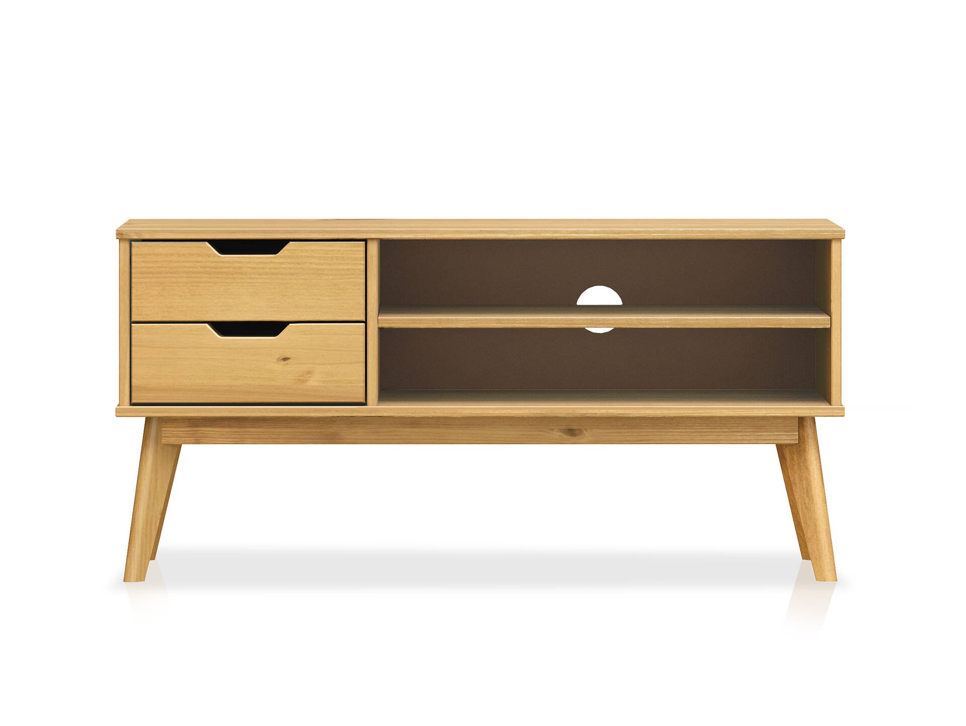 BARNY TV Lowboard II, Material Massivholz, Kiefer Kiefer gewachst