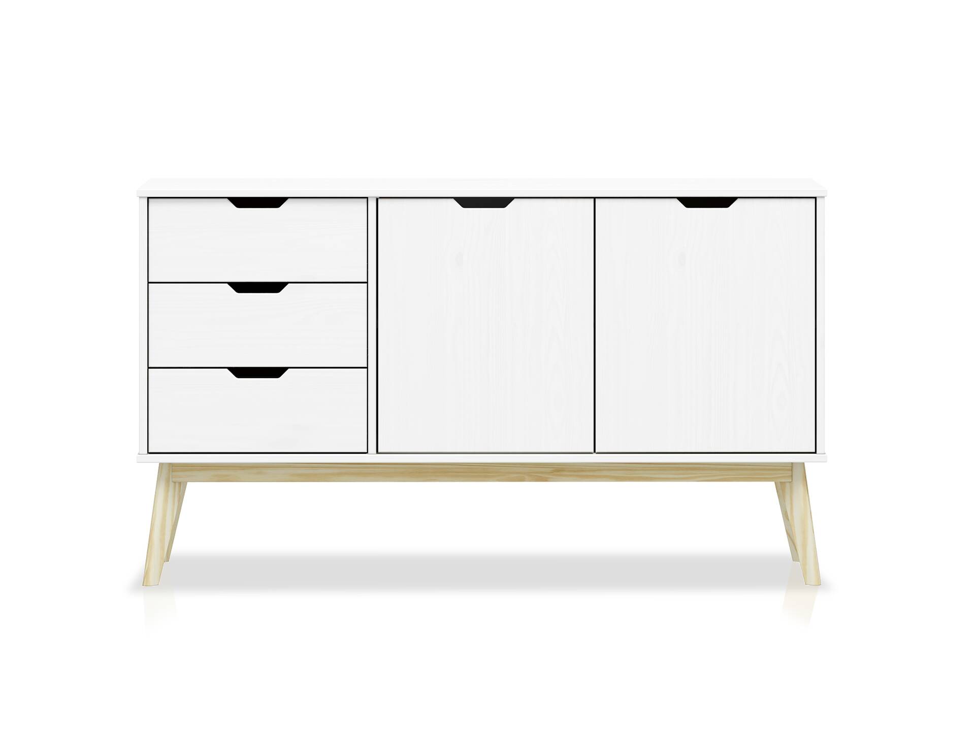 BARNY Sideboard, Material Massivholz, Kiefer Kiefer weiss lackiert