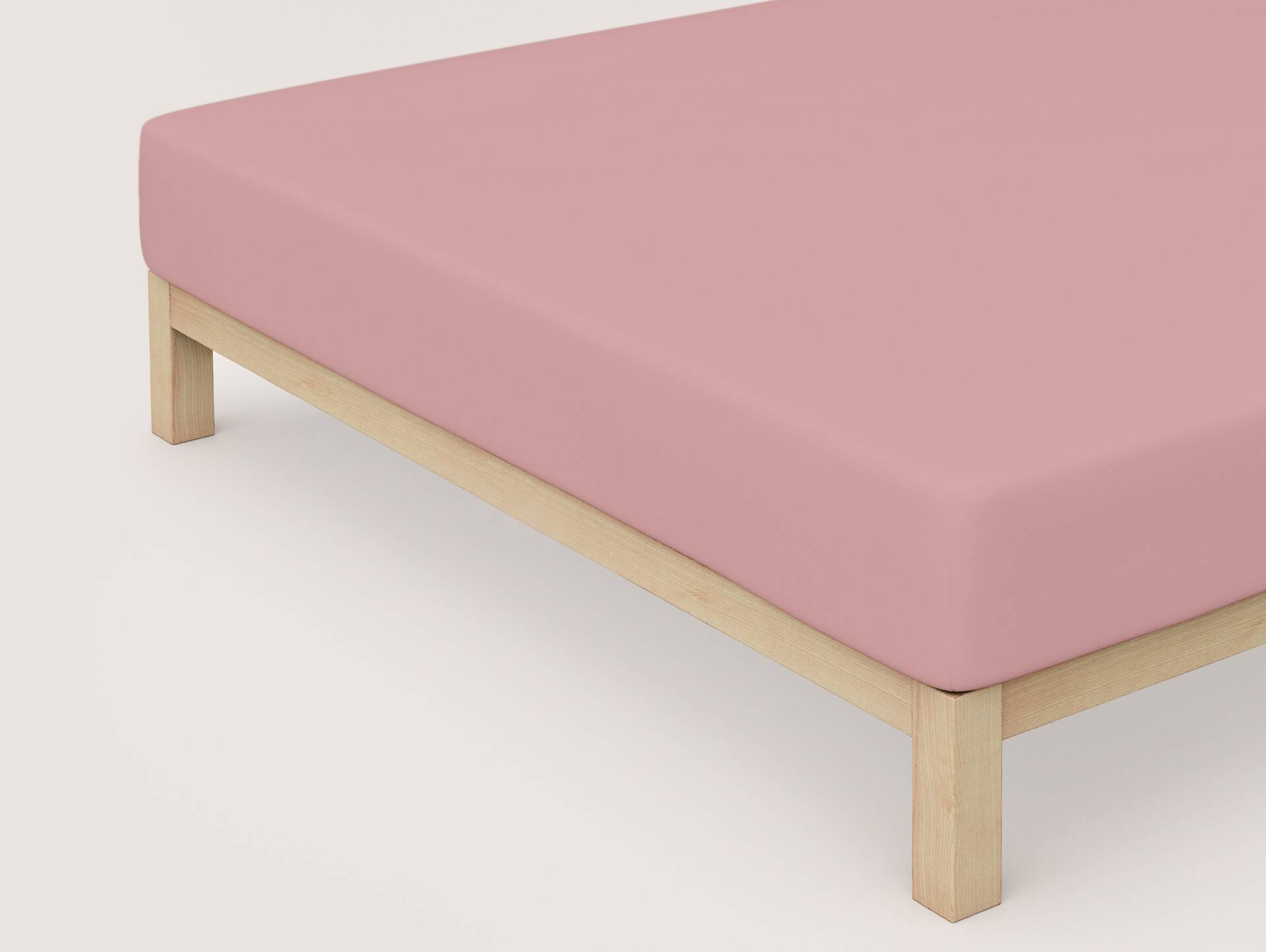 Schlafgut PURE Spannbetttuch/Spannbettlaken für Matratze, Bio-Mako-Baumwolle mit Elastan Rosa | 90x190 - 100x220 cm