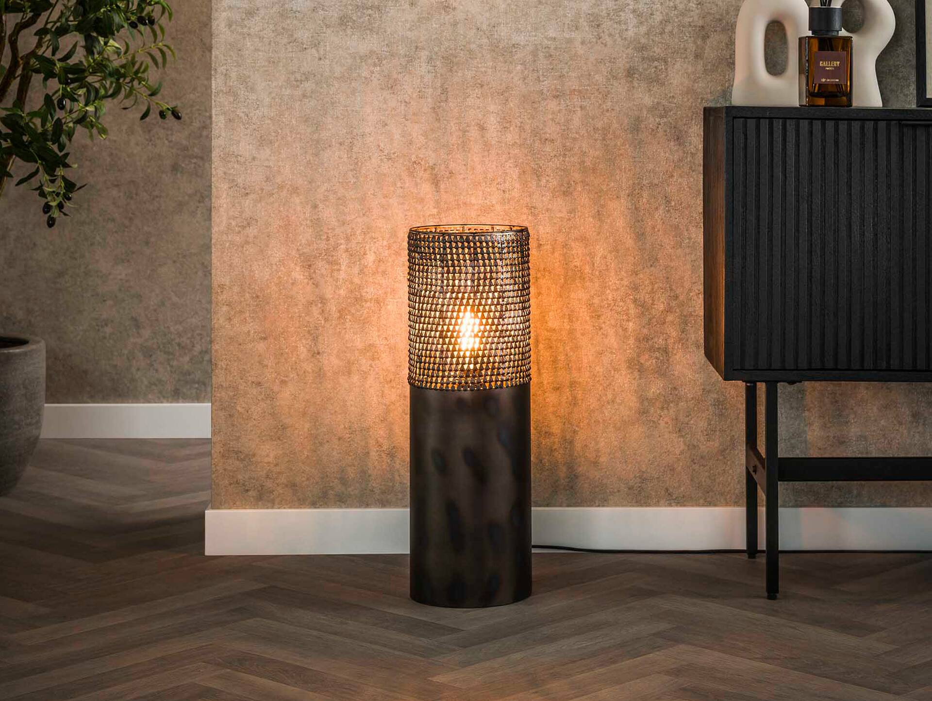 JORIS Stehlampe klein, 1-flammig, Material Metall, schwarzbraun 