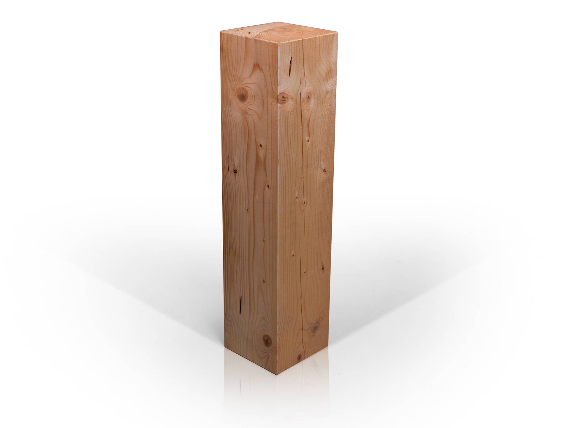 Blumensäule / Dekosäule, Material Massivholz, Fichte massiv eichefarbig | 19x19 cm | 80 cm