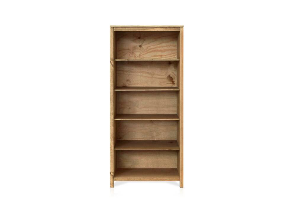 TOBINO Bücherregal 5 Fächer, Material Massivholz, Kiefer Kiefer gewachst