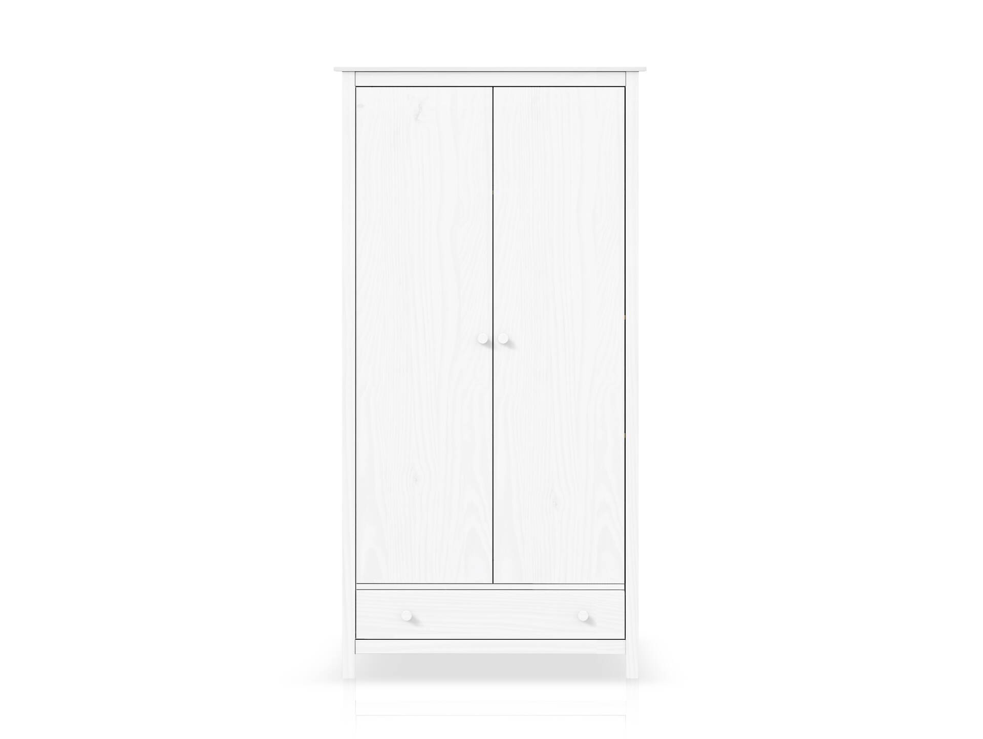 TOBINO Kleiderschrank, Material Massivholz, Kiefer Kiefer weiss | Holz